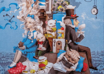 Мозаика из дерева Алиса в стране чудес. Решите головоломку вместе с кроликом, шляпочником и другими героями. Минск, доставка. Отличный подарок для друзей и родных