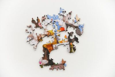 Мозаика из дерева Алиса в стране чудес. Решите головоломку вместе с кроликом, шляпочником и другими героями. Минск, доставка. Отличный подарок для друзей и родных