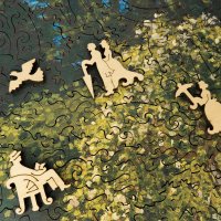 Дама в саду деревянная мозаика давичи (DaVICI)