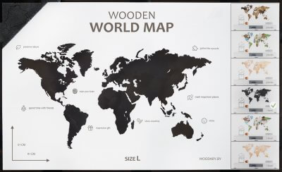 Деревянная карта мира на стену многоуровневая одноуровневая купить в минске