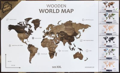 Деревянная карта мира на стену многоуровневая одноуровневая купить в минске цветная черная натуральная