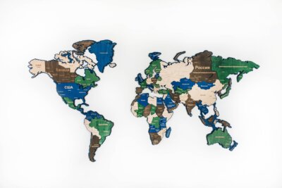 Подложка для карты мира синего цвета