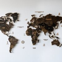 Деревянная карта мира на стену купить