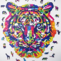 Деревянный пазл животные Тигр цветной купить в Минке с доставкой по Беларуси